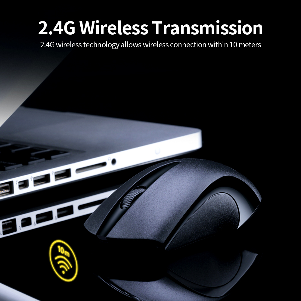 HXSJ T-Wolf Q2 2.4G  Optical Office Mouse 3 Button 1200 Dpi Ergonomic Gaming Mouse For Pc/Lapt-op White. 