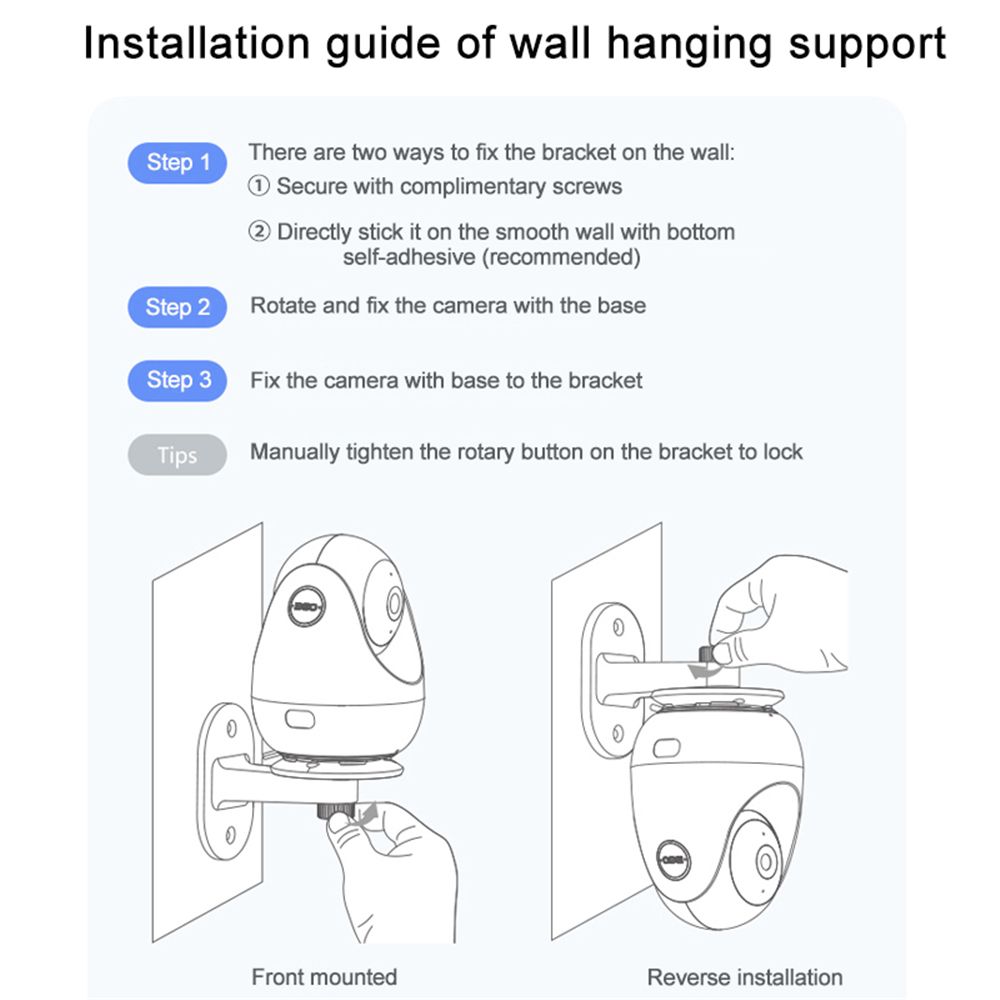 Home Security System No punching Adjustable Wall Bracket Support 360 Degree Camera Mount For XIAOMI MIJIA XIAOYI. 