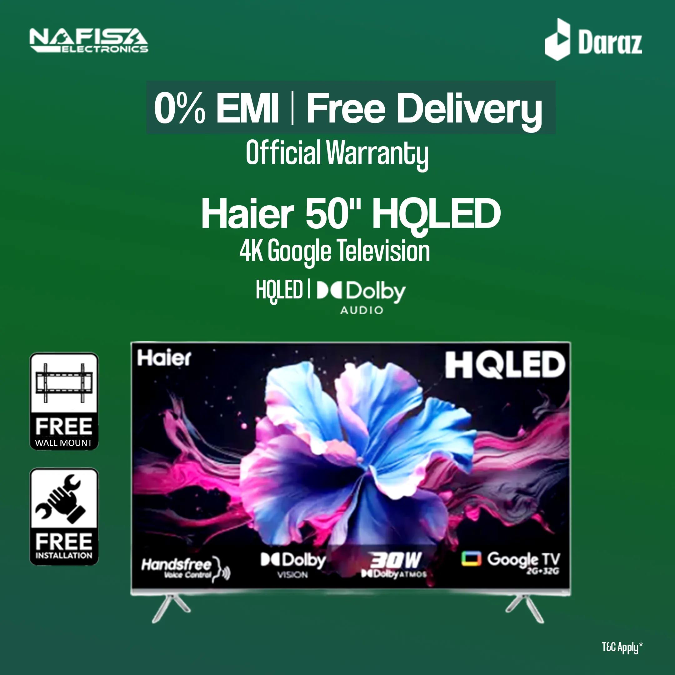 Haier H50P7UX 50 Inch 4K UHD Google TV with Free Delivery