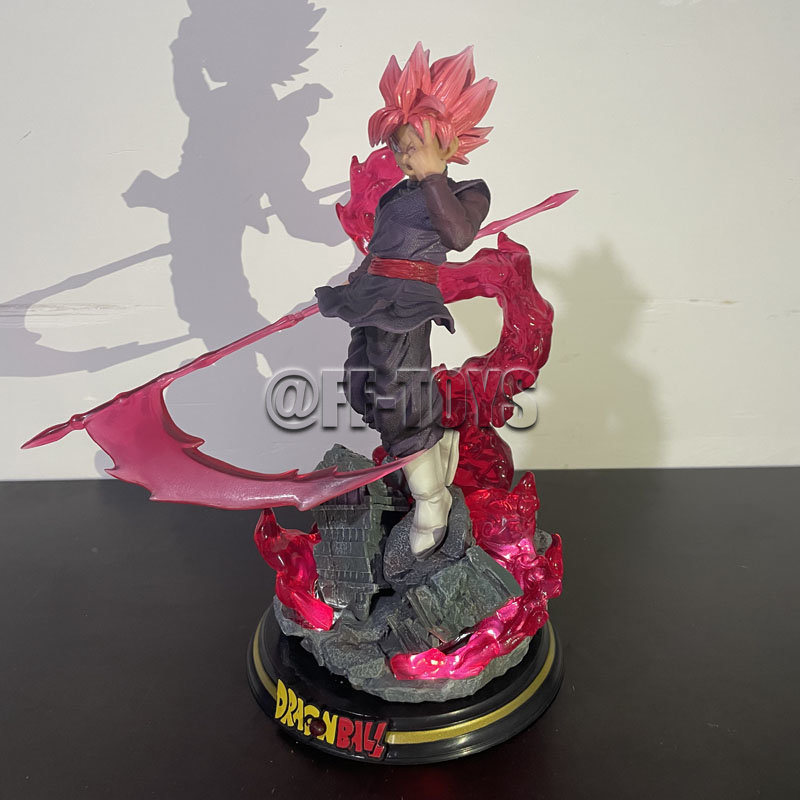 28CM Dragon Ball Z Zamasu Figure Black Goku PVC Action Figures GK Statue with Light Base Collection Model Toys for Children Gift. 