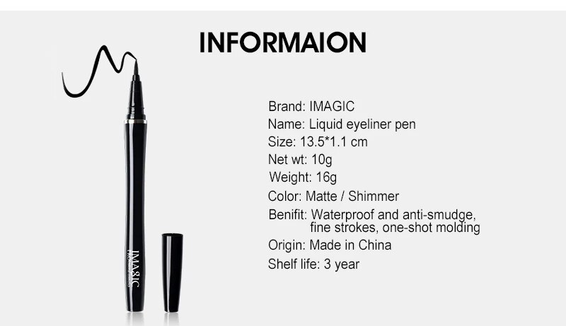IMAGIC WATERPROOF LIQUID EYELINER PEN (EY-306) – IMAGIC COSMETICS