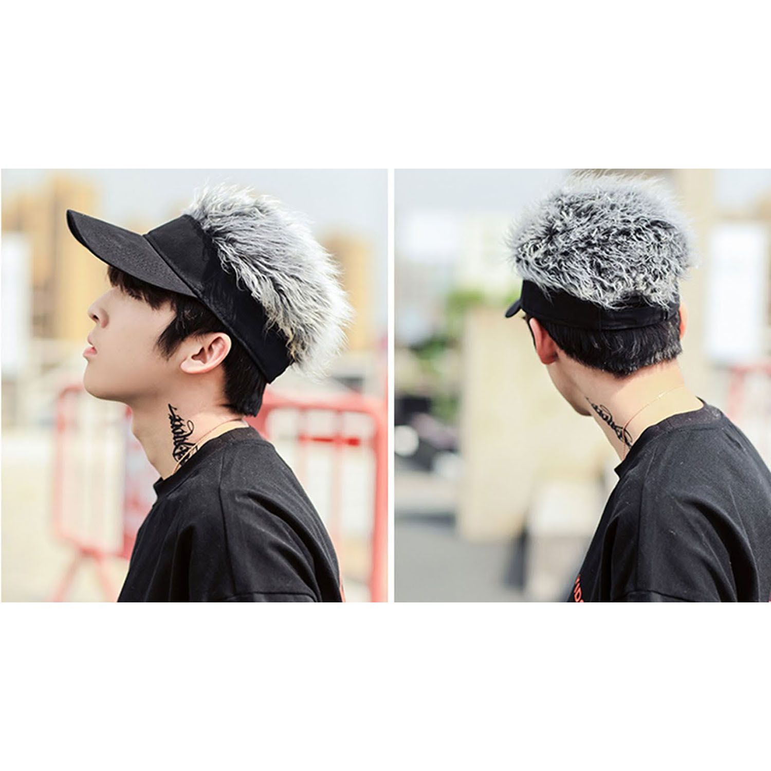 Fake Hair Wig Baseball Peaked Hat Cap 