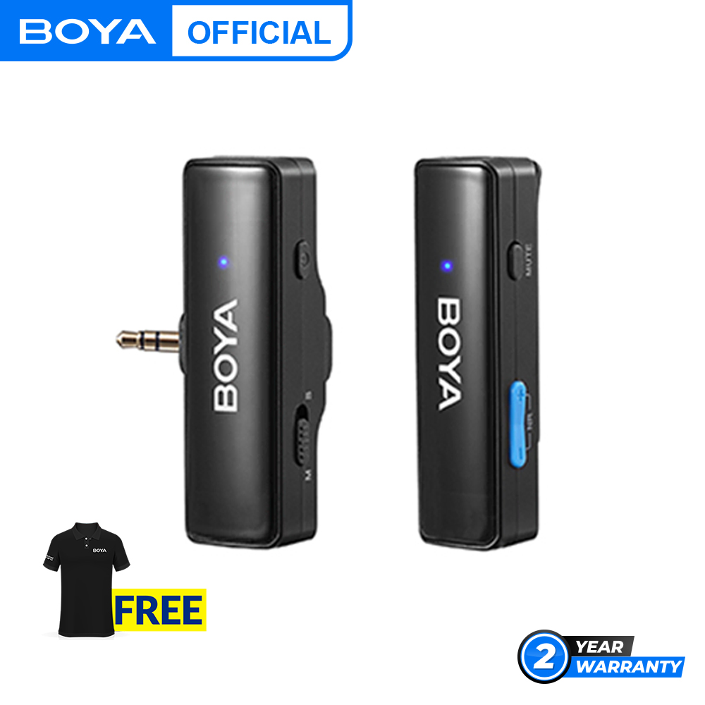 BOYA BOYALINK A1 All-In-One Design Wireless Microphone System - Fits All Scenarios - Ultra-Long Battery Life - Noise Reduction Function - Use While Charge - Dual-Channel Recording