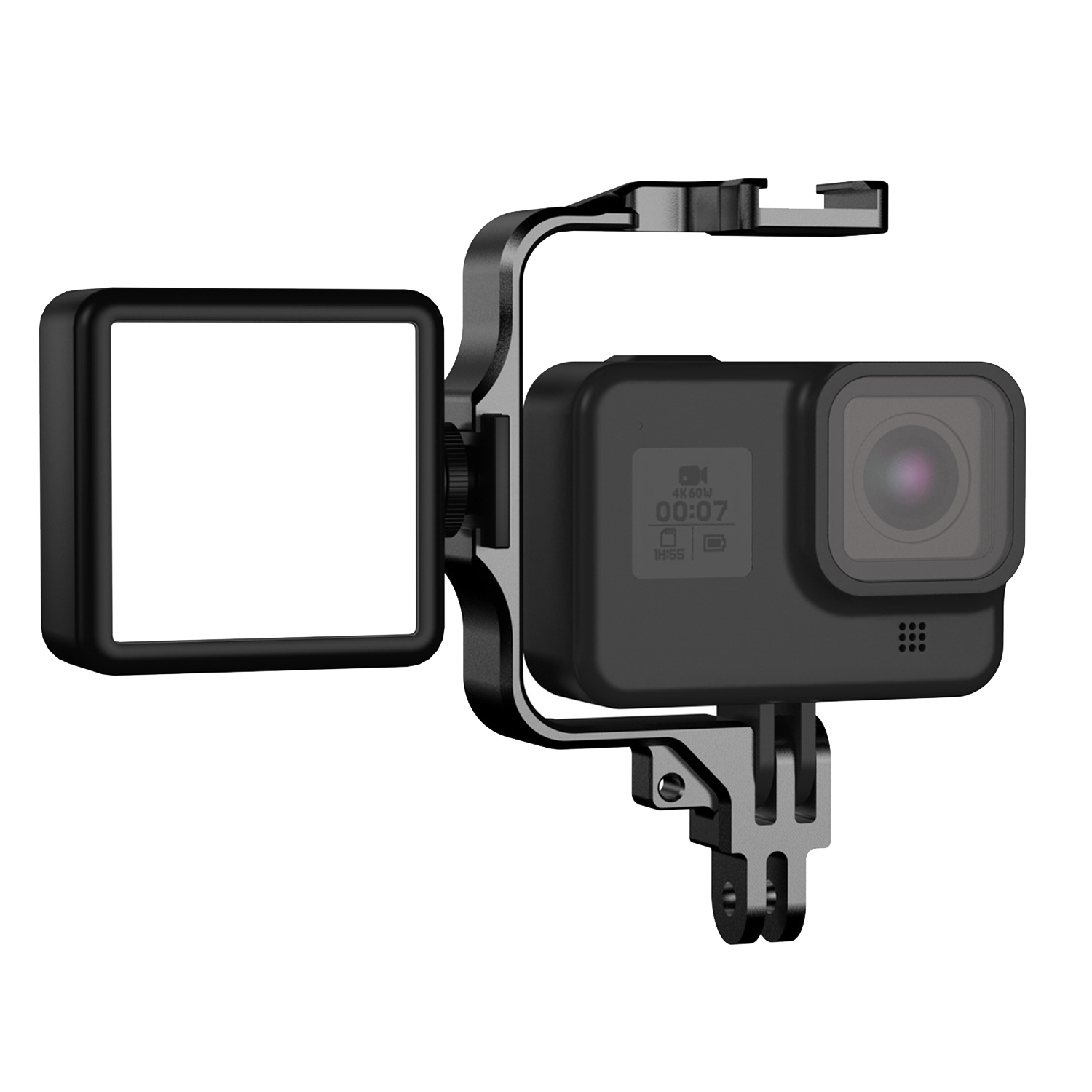 Camera Fill Light Diving Light Metal Frame with Cold Shoe Mount for GoPro Hero 11 10 9 8 7 Dji Action 3 Camera Mount. 