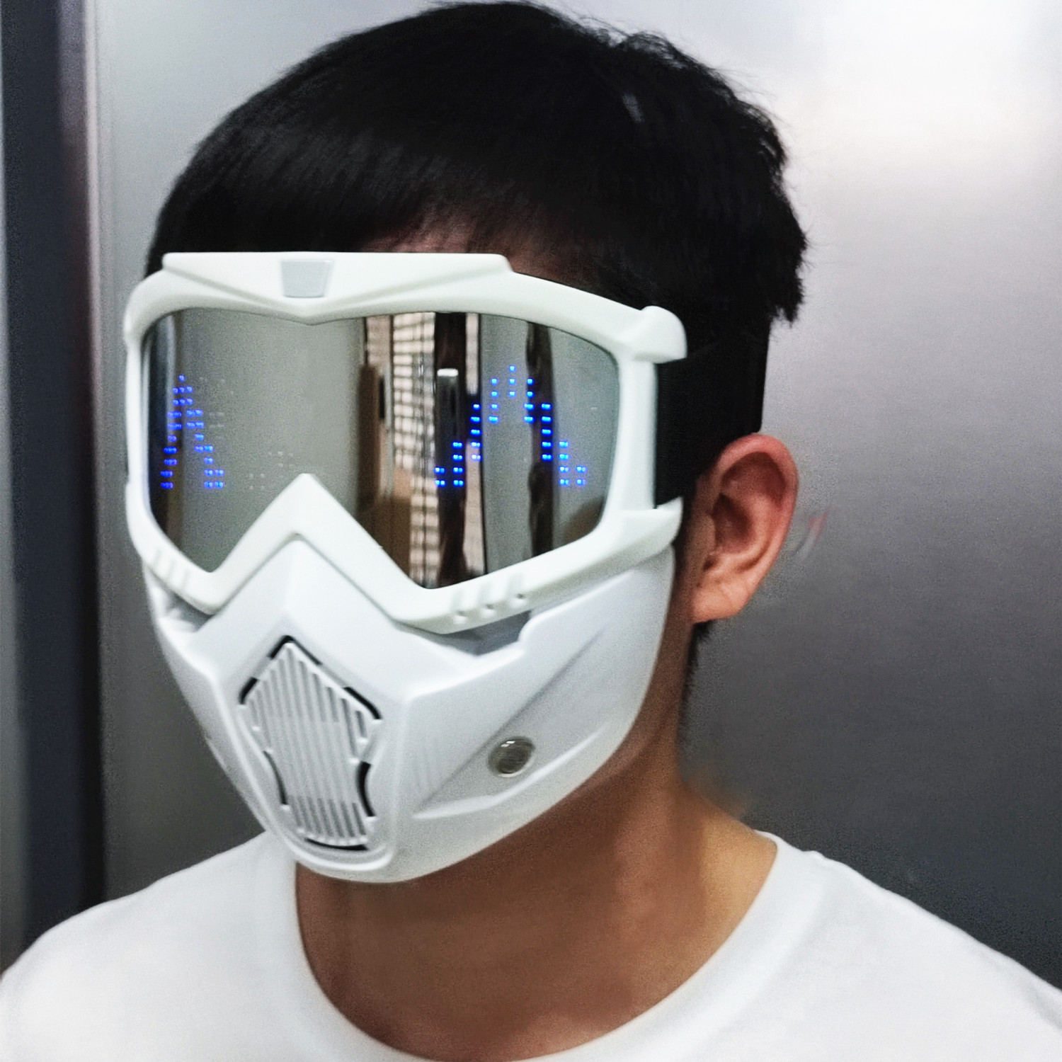 Bluetooth RGB Light Up Party Carnival Led Ski Goggles DIY LED Glasses Display Board Mask Screen Matrix Gift Toys. 