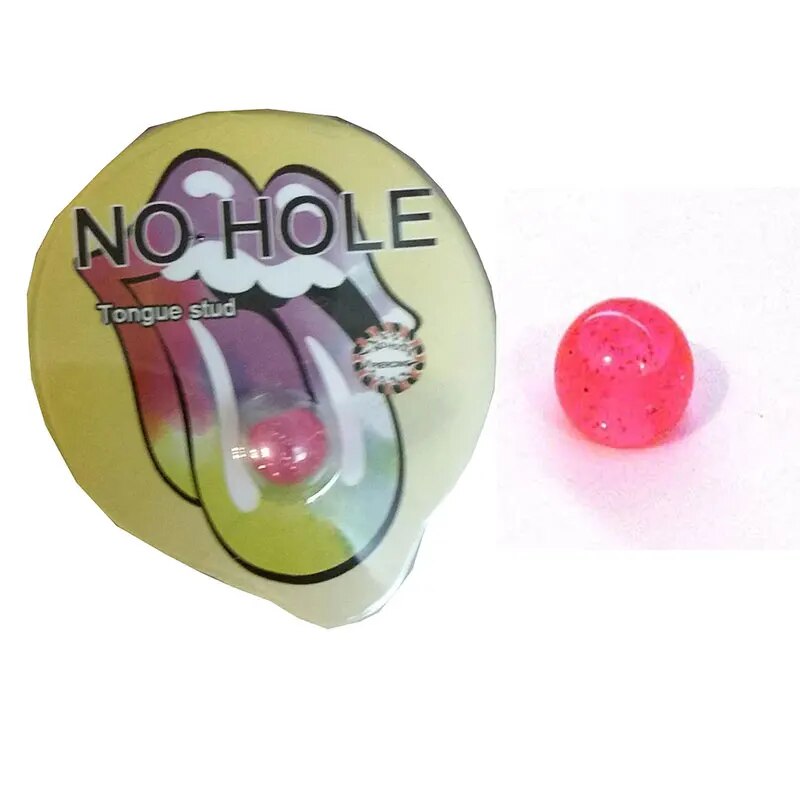 Fake/Faux Tongue Ring Suction Cup Hypoallergenic (1 Piece) No Hole. 