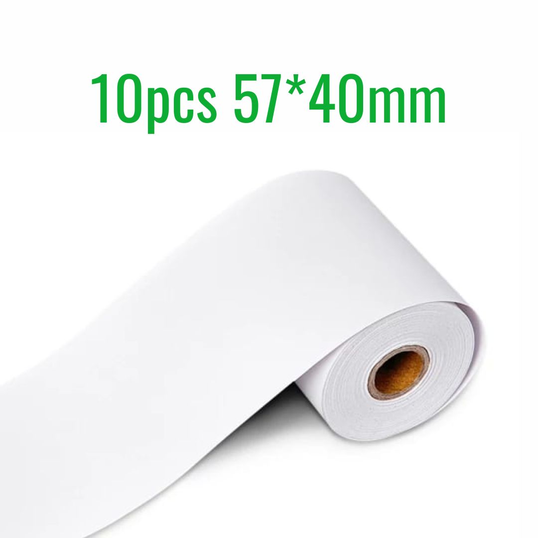 10Rolls (57x40mm) Thermal Paper Rolls for 2-Inch width (58mm) POS and Receipt Printers – Durable, High-Quality, Fade-Resistant for Clear, Long-Lasting Prints. 