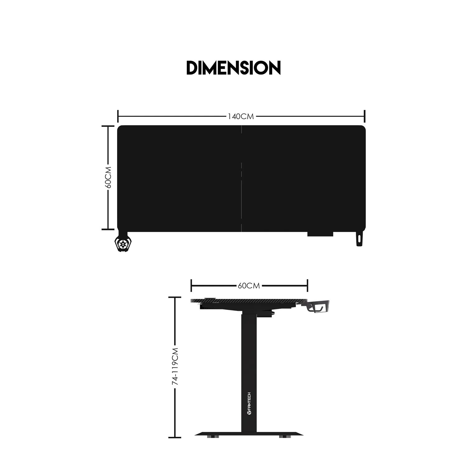 FANTECH GD914 ADJUSTABLE RISING DESK FULL AUTOMATIC MOTOR FUNCTION GAMING TABLE FOR OFFICE HOME. 