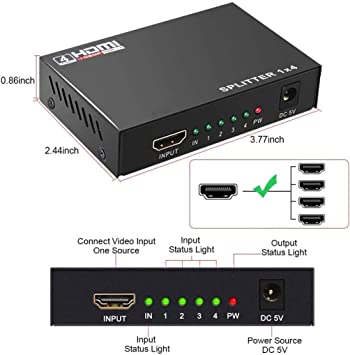 HDMI 1080P 3D SPLITTER VER 1.4 Media Streaming Device (Black) Media Streaming Device  (Black). 