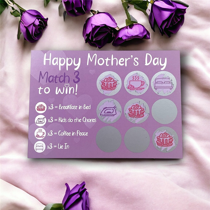 4 Set of Gift for , Mothers Day Scratch Card, Scratch Card for , Gift Mothers Day Card for Her. 
