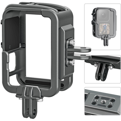 TELESIN GP-FMS-G11-TZ Aluminum Cage with Vertical Frame for GoPro HERO11/10/9. 
