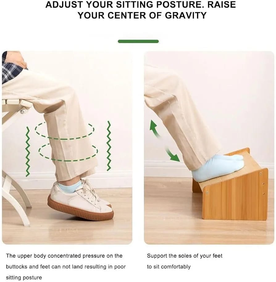 Under Desk Footrest Adjustable Stable Step Stool Model  L- 16 X H-5 X D-14 FR001. 