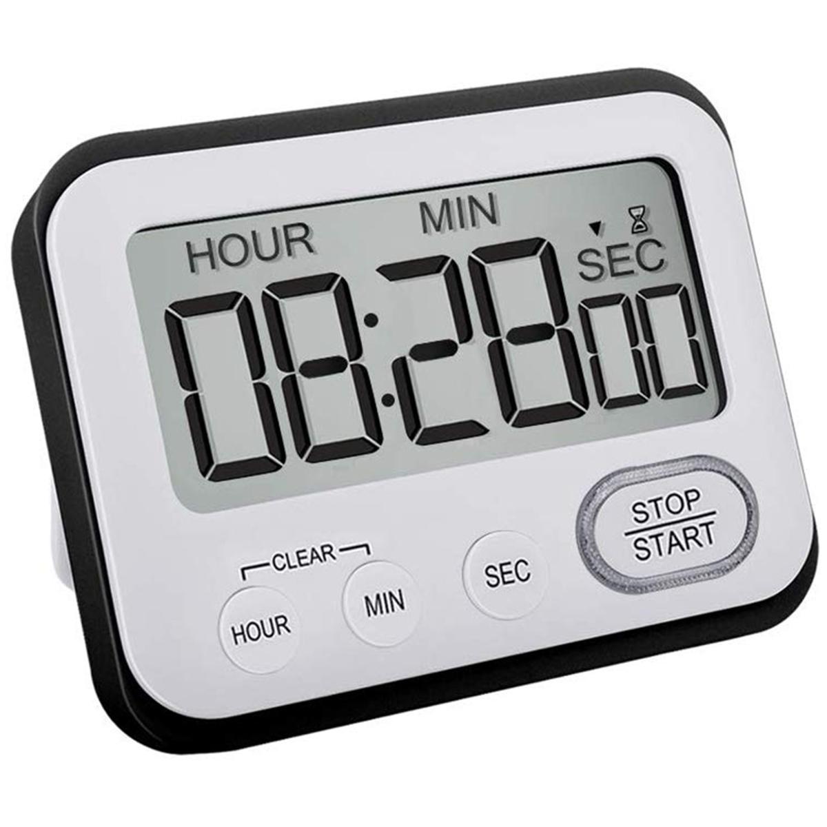 Digital Kitchen Countdown Timer: Teachers Classroom Counter Large LCD Loud Magnetic Clip Kids Simple Clock Mini Small Stopwatch Big Beeper Minute Hour Seconds Cooking Giant