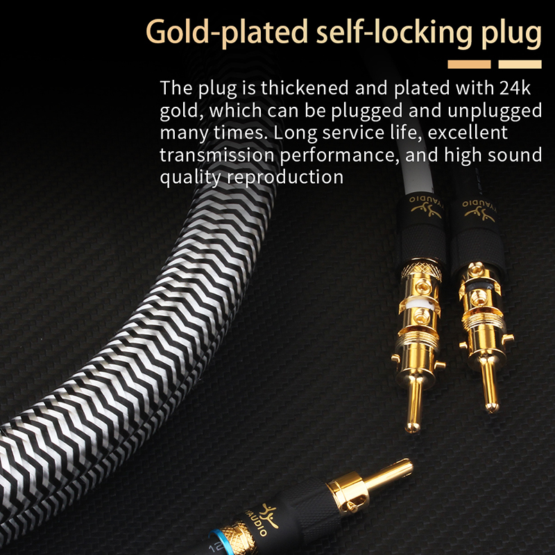 YYAUDIO High Quality Oxygen-Free Copper（OFC）Audio HiFi Speaker Cable HI-FI High-End Amplifier Speaker Cable Banana Spade Plug. 