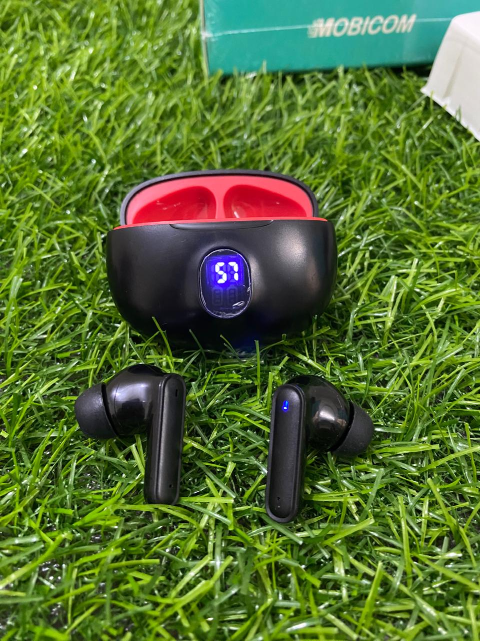 Mobicom EQ10 wireless bluetooth -TWS Earbuds with ENC Bluetooth Feature airbuds 20 hours Backup Black Headset By Adverb. 