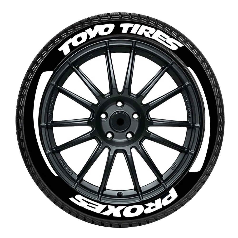 TOYO TIRES 3D Motorcycle Wheel Rubber Conjoined Lettering Decals for MT03 MT07 MT09 YZF R1 R3 R6 R15 FZ07 R1m FZ6 Raptor WR450F. 