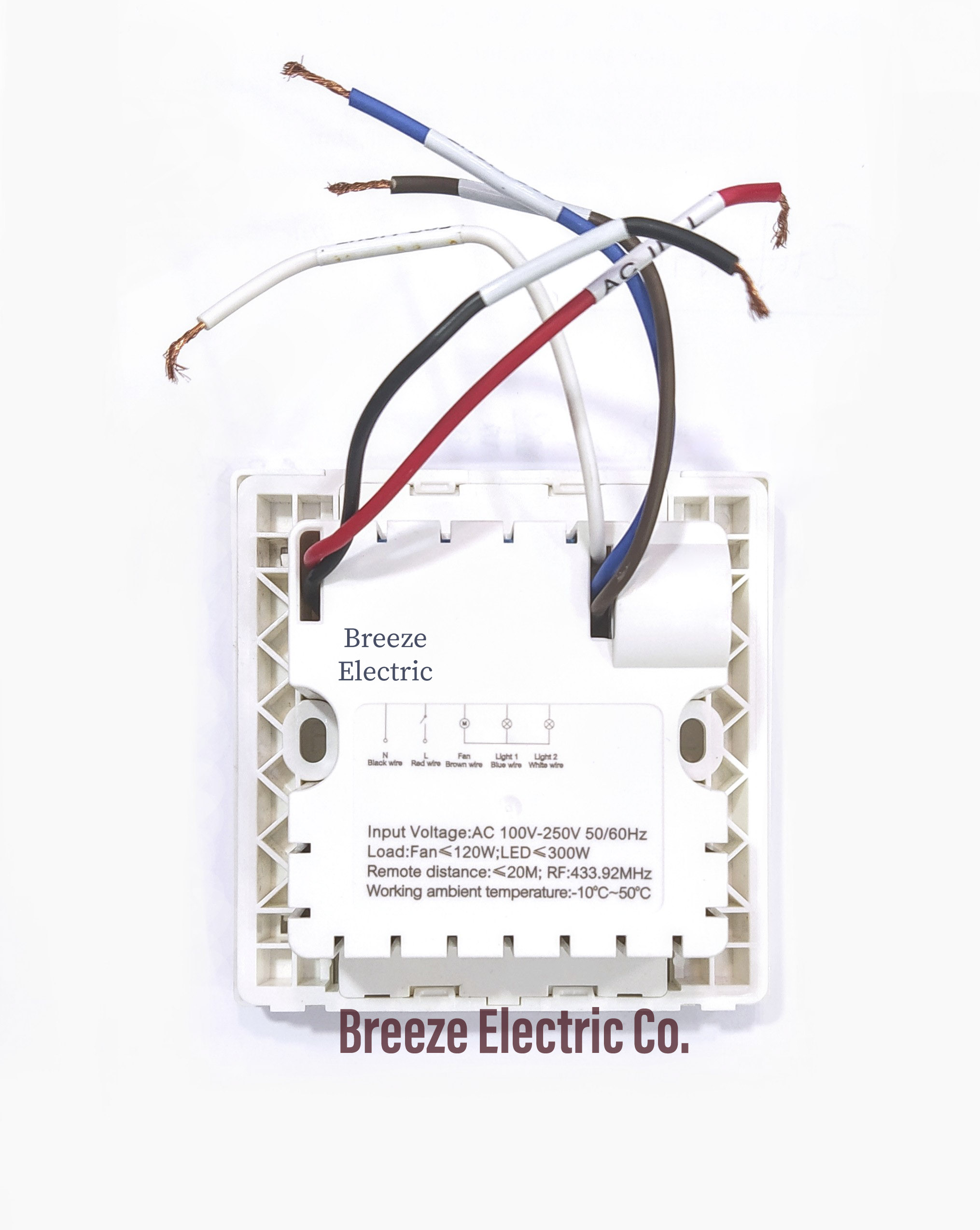 Remote control switch. 2 Lights, 1 Fan. Click.. 