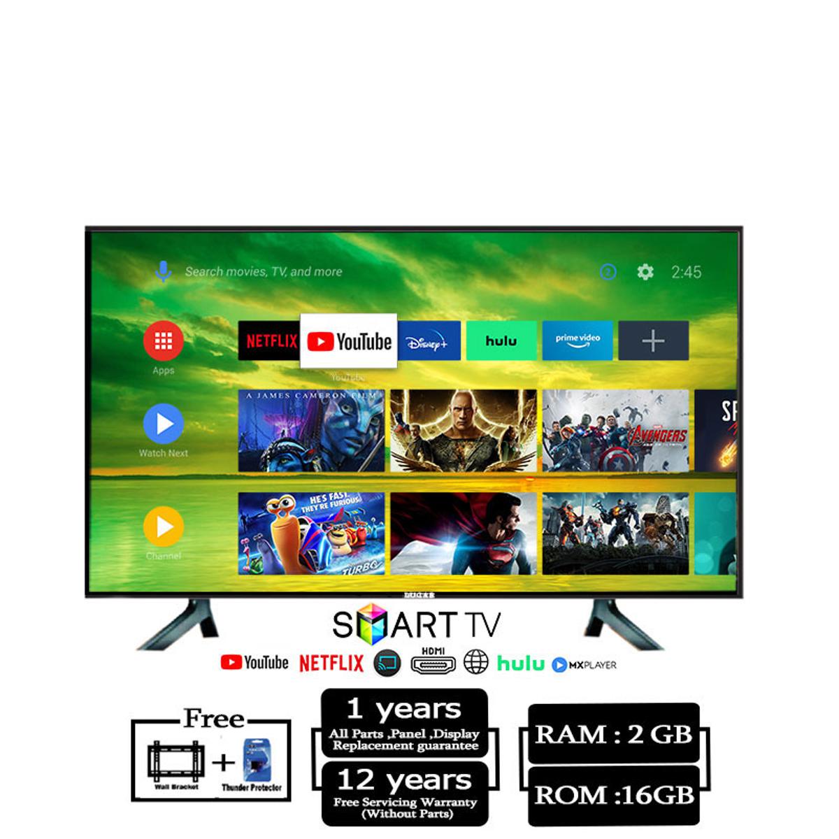 Lucas 40 Inch Smart Android Wifi Hd Led tv 4k Supported Ram 2 gb Rom 16 gb