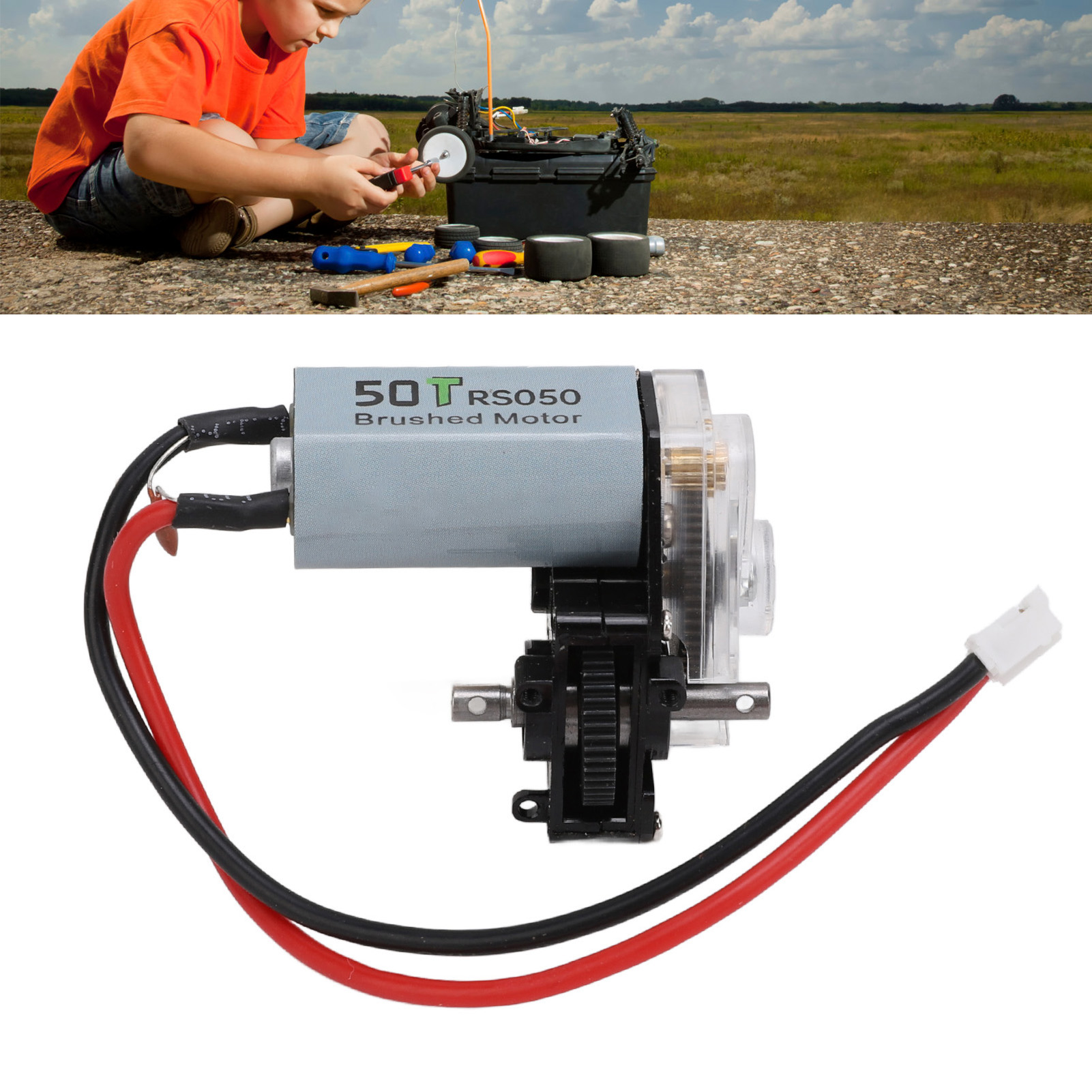 Rc car gearbox rc transmission gearbox rc gearbox replacement rC Gearbox with 050 50T Motor Metal Plastic Transparent Transmission Gearbox for Axial SCX24 1/24 RC Car Upgrade Parts. 