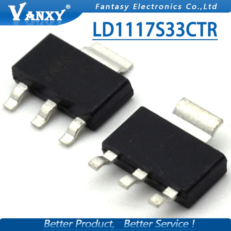 10pcs LD1117S33CTR SOT-223 LD1117S33 SOT223 LD33 IC REG LDO 3.3V 950MA. 