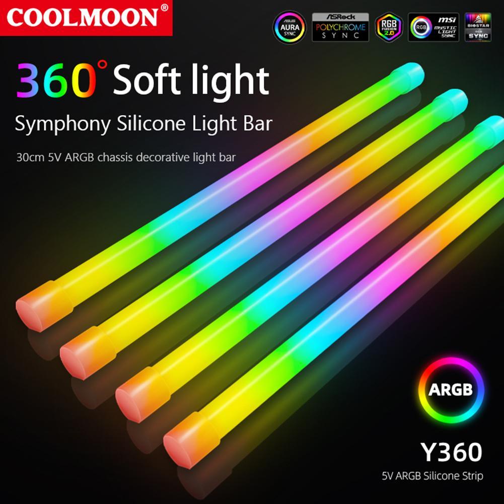 Coolmoon 30Cm Rgb Led Strip Argb Pc Case Led Light Bar 5V 3PINx2 + 4PIN Desktop Computer Case chassis Diy Kleurrijke Sfeer Lamp