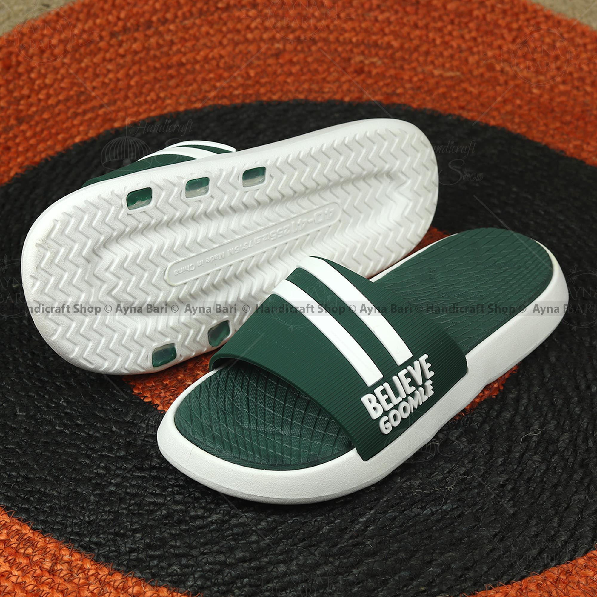 Slides for Boys and Girls BELIEVE GooMiE slides Light weight slides screen print Made In Chain Shoe for man Shoe for woman |. 