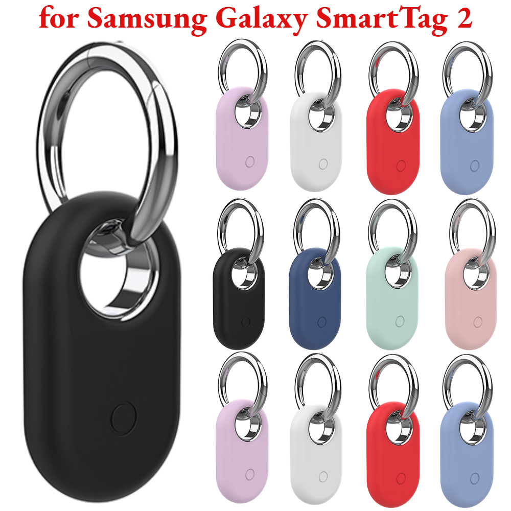 2pcs For Samsung Galaxy SmartTag 2 Locator Tracker Case Keychain Anti-Scratch Protective Skin Cover For Smart Tag Tracker Holder