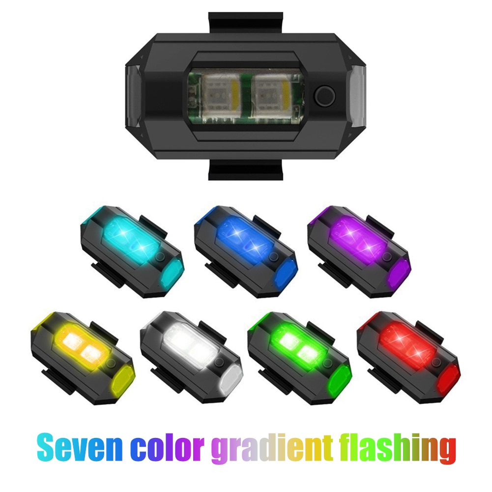 7 Color Bicycle/Motorcycle/Helmet/Drone Flashing Taillight Aircraft