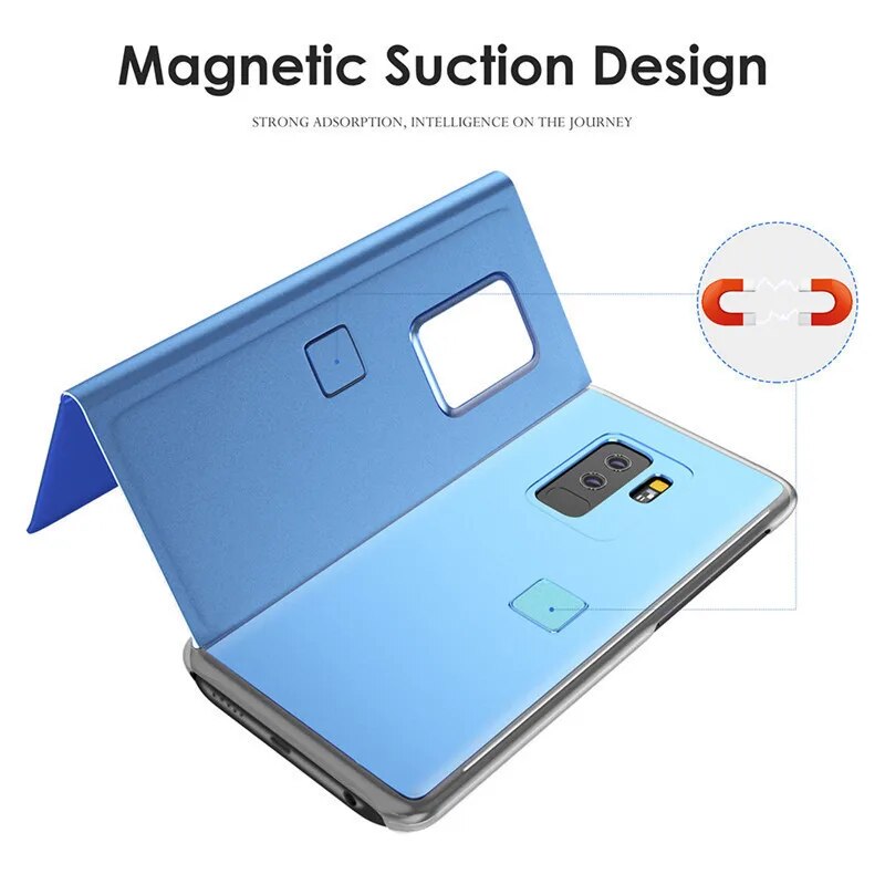 For Samsung Galaxy S24 Ultra Case Luxury Flip Stand Clear View Mirror Phone Case For Samsung S24 + Plus S 24 Ultra Back Cover. 