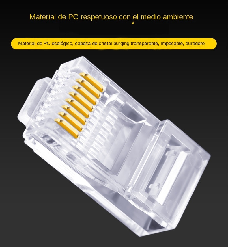 100pcs RJ45 Ethernet Cables Module Plug Network Connector for UTP Cat5 Cat5e RJ-45 Network Cable Crystal Heads 8P8C Crimp End. 