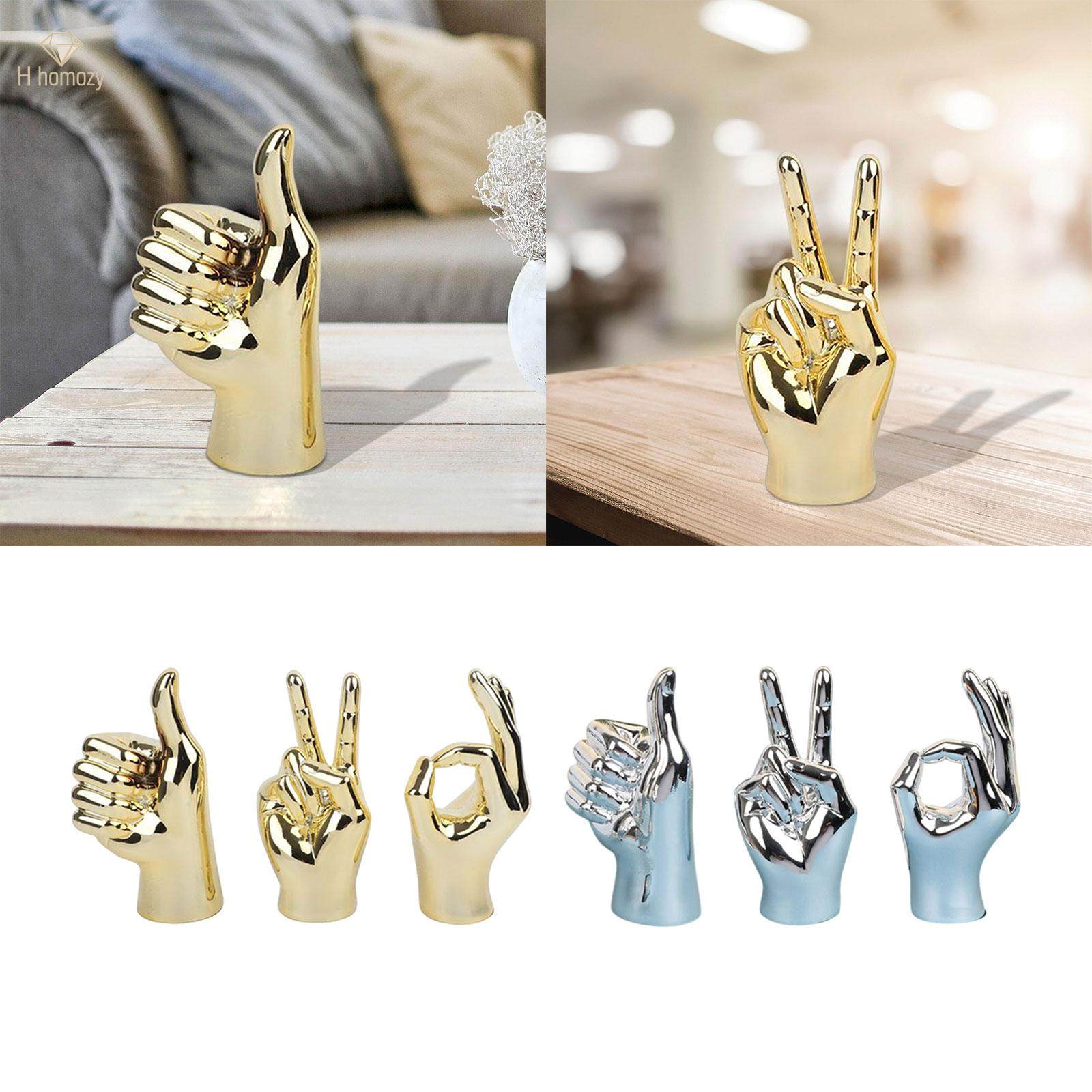 Hand Gesture Statue Creative Hand Sculpture for Home Table Centerpiece Decor Thumbs Up Aureate. 