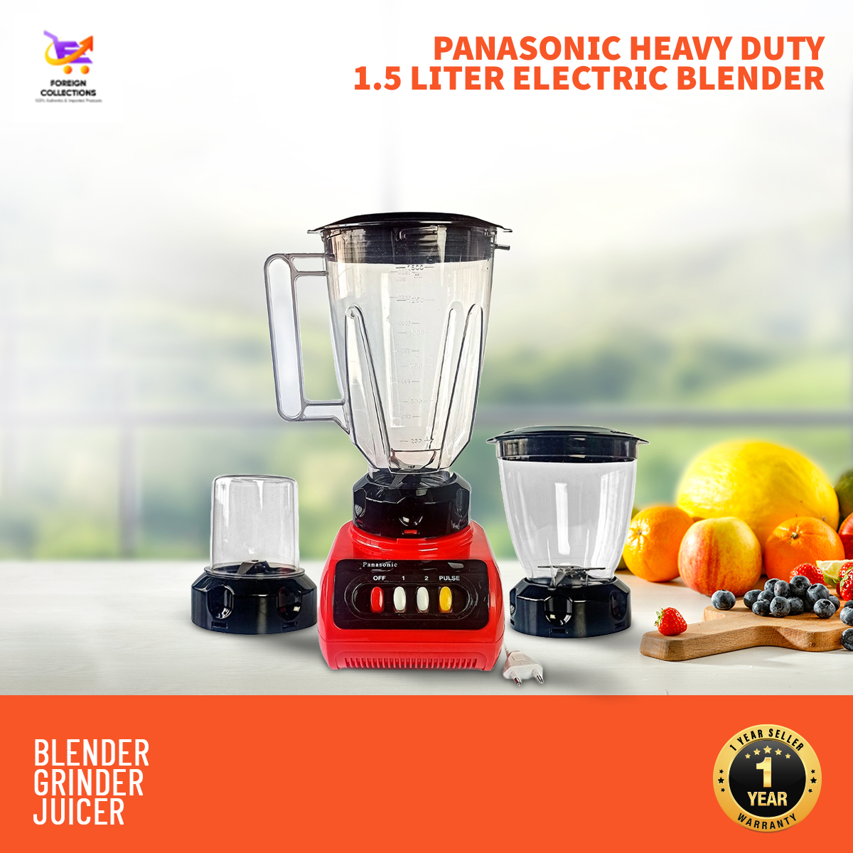 Top Selling heavy duty 1.5 liter Electric Panasonic Blender-Best Master Panasonic Blender & Juicer in Dhaka