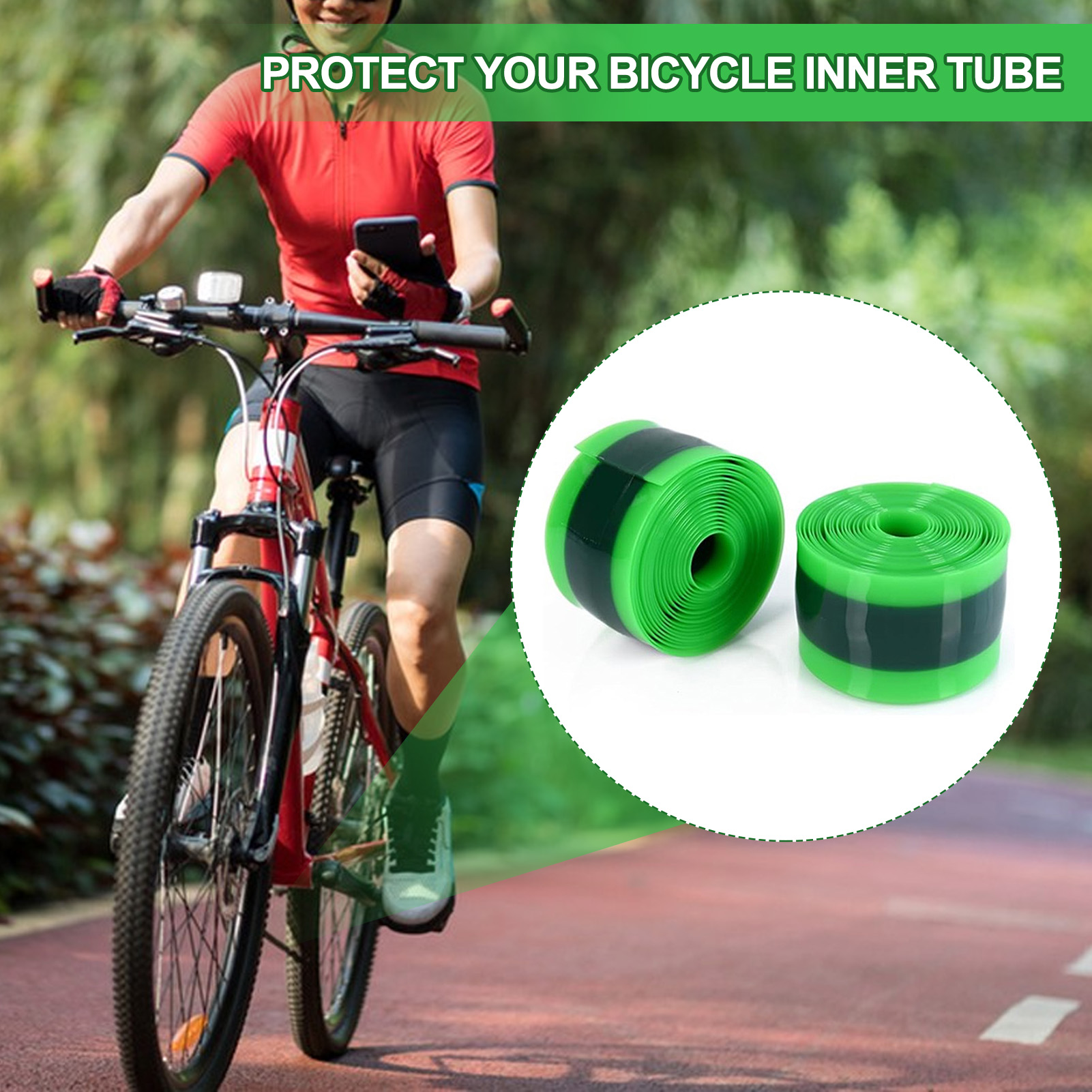 Tire Liner for Bicycles 2 Rolls Bike Tire Liner Inner Tube Guard Puncture Protector for Bicycle Easy Install Durable Accessory. 