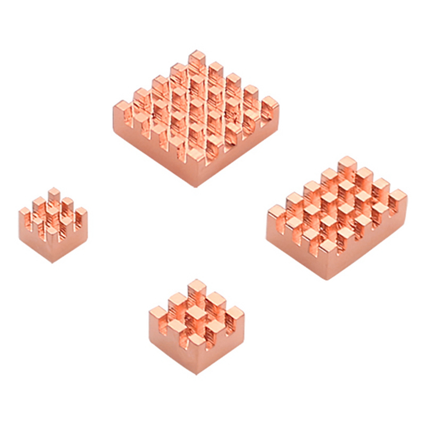 4Set Heat Sink Metal Copper Heatsink Passive Cooling Pad Heat Dissipation Radiator for Raspberry Pi 4 Model B. 