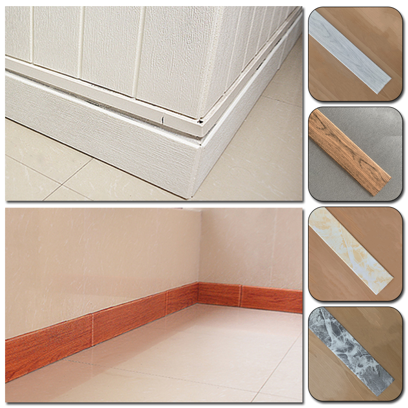 3D Wood Grain Self Adhesive Foam Line Skirting Wall Edge Strip Waterproof Baseboard Corner Waist Line Sticker Wall Stickers Trim. 