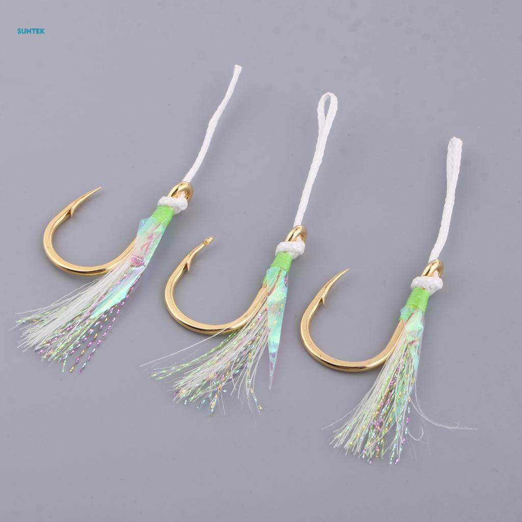 3pcs Fishing Assist Hooks with 5/0 7/0 9/0 Hooks and Nylon Line - 7-0. 