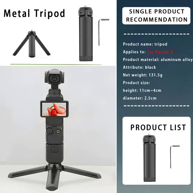 For DJI Osmo Pocket 3 Accessories Kit Set, Pocket 3 Expansion Adapter Selfie Stick Tripod etc - Compatibility: Osmo Pocket 3. 