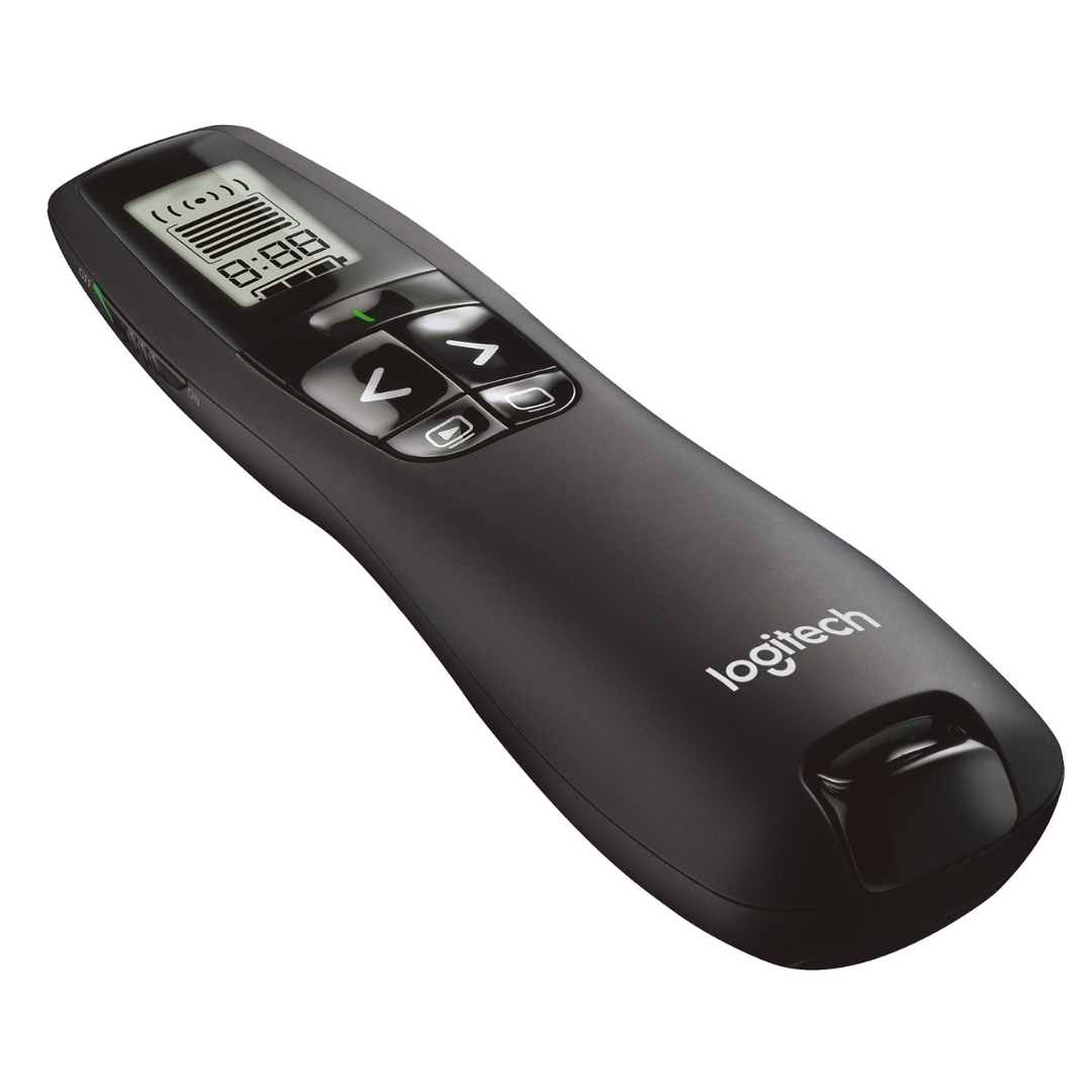 Logitech Professional Presenter R800, Wireless Presentation Clicker Remote with Green Laser Pointer and LCD Display. 