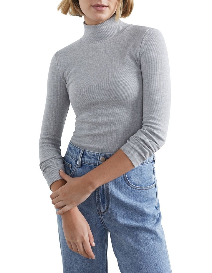 Full Sleeve Cotton High Neck T-shirt for Women Grey