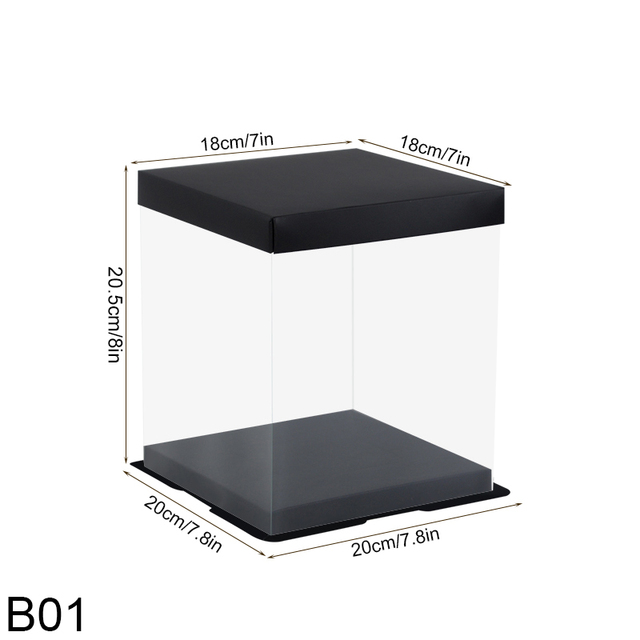 Transparent Cake Boxes Pvc Clear Packaging Box Valentine's Day Rose Flower Bear Box For Birthday Wedding Party Baking Decor