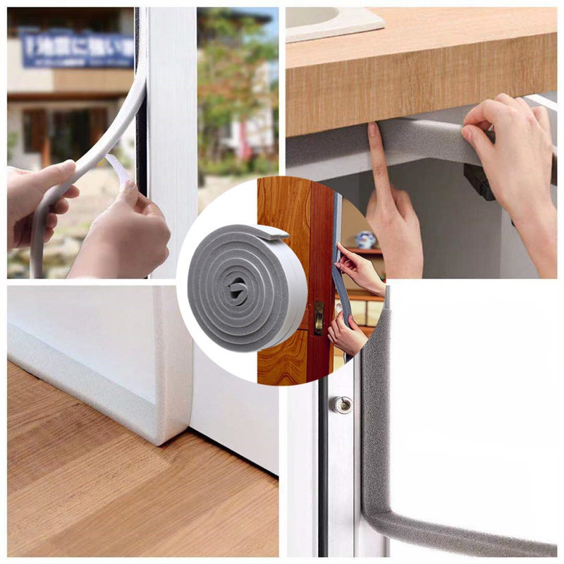 2M Self-Adhesive Door Window Sealing Sponge Strip Acoustic Foam Panel High-Density Acoustic Foam Panel Door Window Foam Dust-Proof Sealing Strip. 