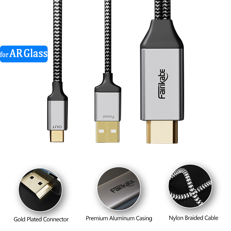 HDMI to C Type Cable 4K60Hz HDMI Adapter HDMI to USB C Cable for PS5 Switch Steam Xbox to Xreal Air Nreal Air Portable Monitor. 