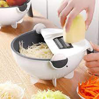 New 9 in 1 Multifunction Magic Rotate Vegetable Cutter with Drain Basket. 