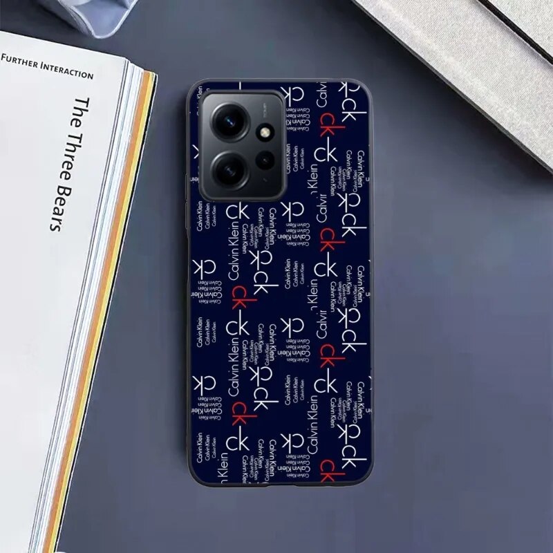 CK Pattern Mobile Cell Phone Case for Xiaomi 13 12 11 S T Ultra Lite Redmi Note 12 10 POCO F4 F5 X5 Pro 5G Black Cover Funda. 