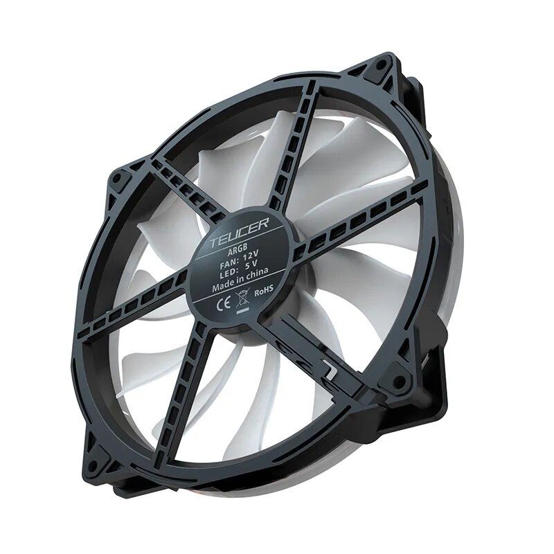 TEUCER FD200 200mm ARGB Computer Case Fan 5V 3PIN LED Cooling Fans Desktop PC Case Accessories. 