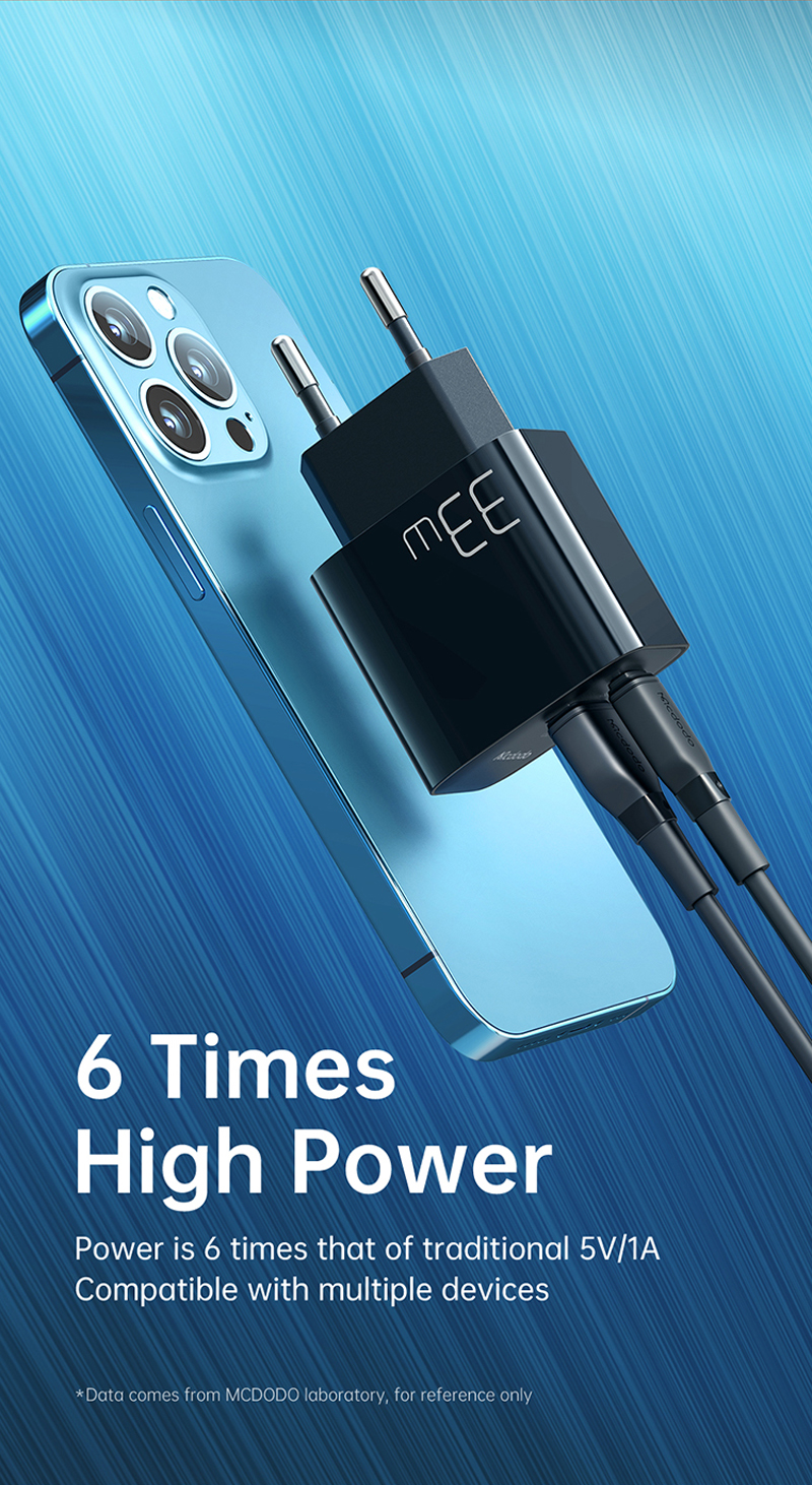 MCDODO CH-0921 MDD PD 33W USB-A + Type-C Dual Output Fast Charger Cell Phone Charger Adapter EU Plug.