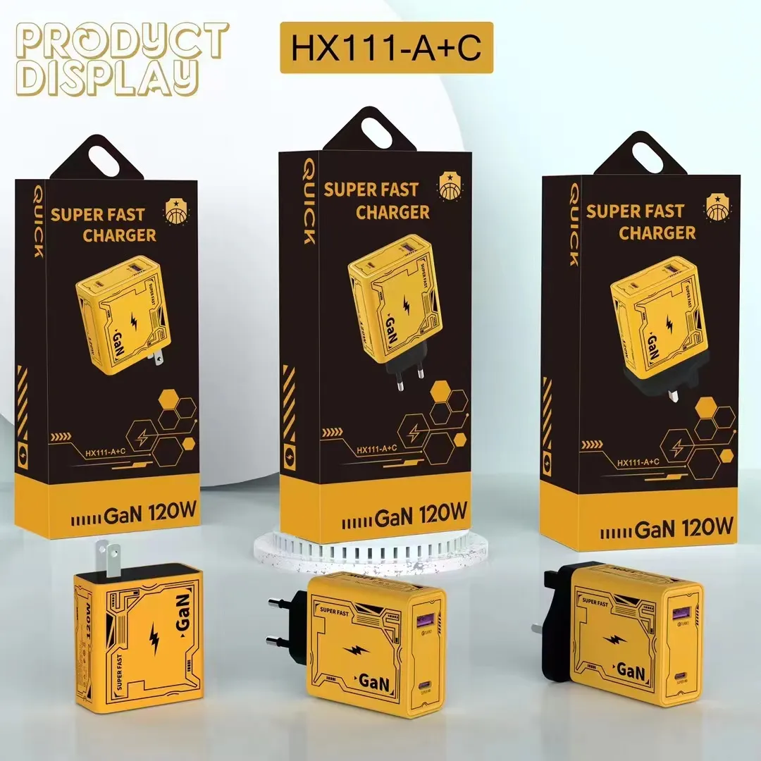 Real 51W PD GaN Fast Charging Adapter QC3.0 USB with 65 Watt 4in1 PD Cable Combo