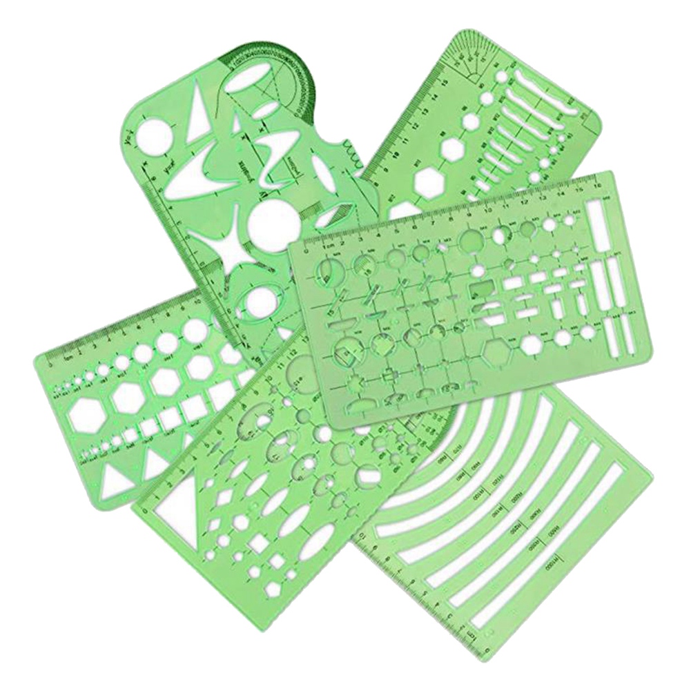 6 Pcs Drawing Roller Measuring Roller School Practical Measuring Multifunction Math Stencils Set. 