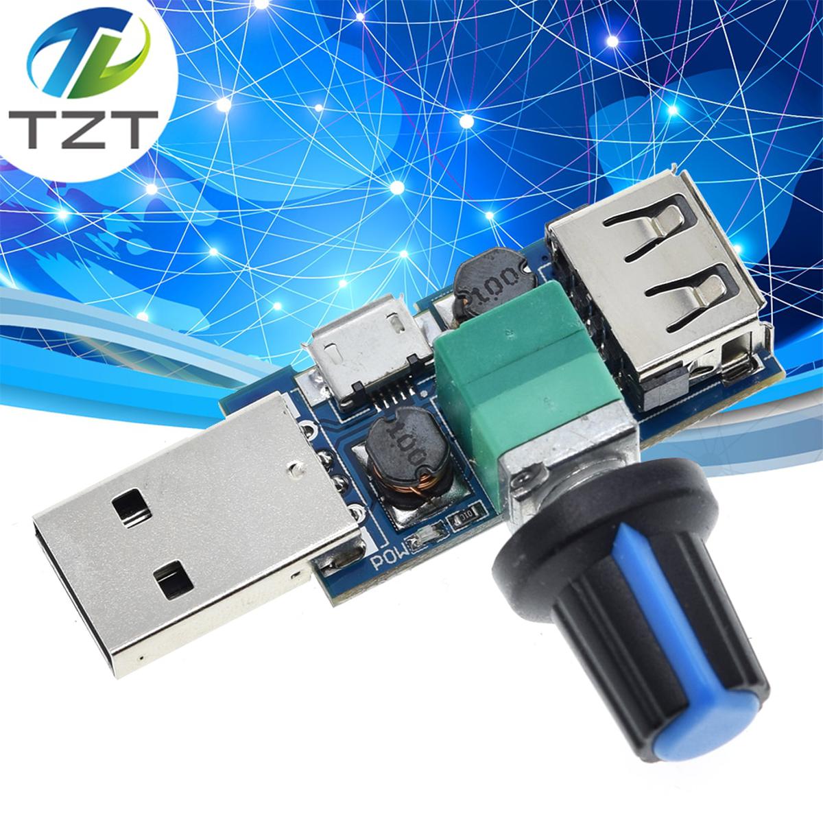 【Alizeker Mall】5V 12V USB Fan Speed Controller Fan Governor Adjustable Potentiometer with Female USB Type-A Adapter