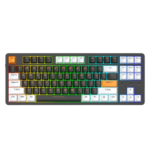 DAREU A87x PRO GASKET TRI-MODE HOT-SWAP 87-KEY RGB BACKLIT MECHANICAL GAMING KEYBOARD WITH VIOLET GOLD PRO / SKY V3 SWITCH. 